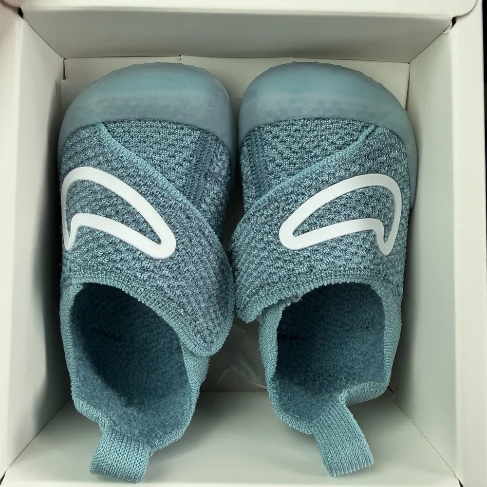 Nike Swoosh 1 TD Infant Flyknit Shoes Denim White Smokey Blue Sz 3C FB3244-403